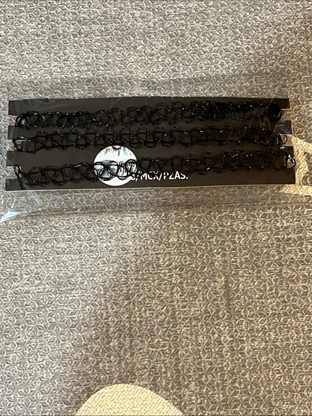 3 black Stretch Choker Necklace new
